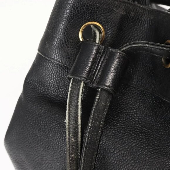 CHANEL Matelasse Backpack Grained Calf Skin Black Gold CC Auth 145289 main image 9